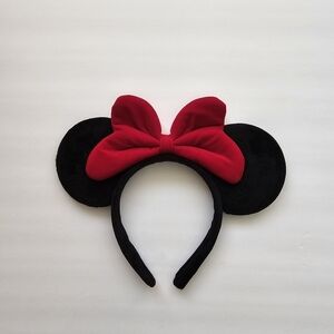 Minnie Mouse Ears Headband - Red and Black